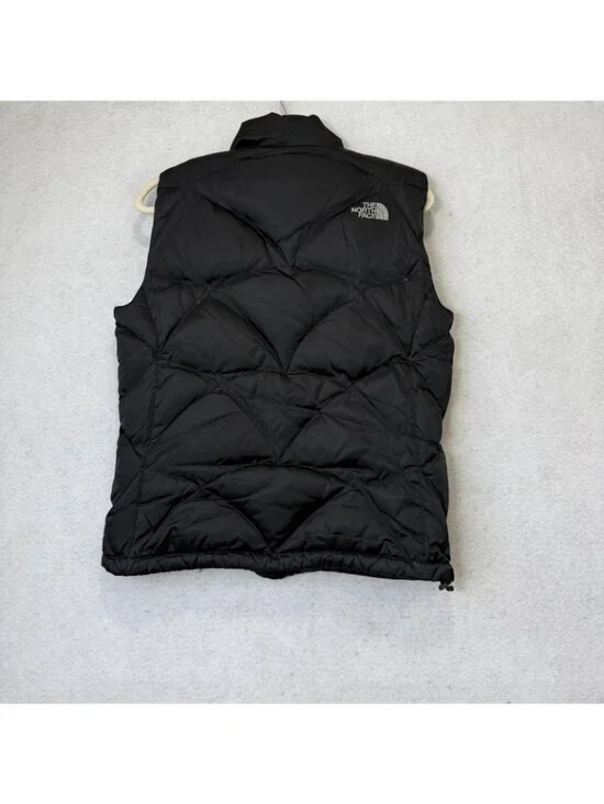 The North Face Vest Womens Medium Black 550 Fill Down Puffer Quilted Zip Pockets - Picture 12 of 13